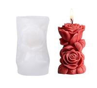 Rose Flower Cylinder Silicone Molds Pillar Candle Mold for Epoxy Resin Candle Soap Making