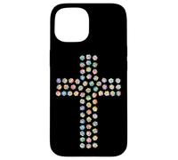 Rose Flower Divine Faith Religious Cross Christian Christ Case for iPhone 15