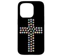 Rose Flower Divine Faith Religious Cross Christian Christ Case for iPhone 15 Pro