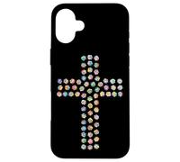 Rose Flower Divine Faith Religious Cross Christian Christ Case for iPhone 16 Plus