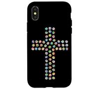 Rose Flower Divine Faith Religious Cross Christian Christ Case for iPhone X/XS