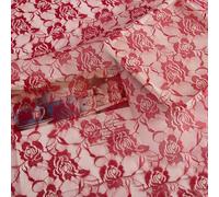 Rose Flower Embroidered Fabric 150x100cm Embroidery Floral Lace Fabric for Wedding Dress Clothing Sewing Craft Project Interior Decoration Lace
