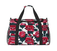 Rose Flower Floral Picture Hand Travel Bag - Large Reusable Shopping Tote Bag, Perfect for Outdoor Activities, Sports, Camping & Groceries, Black, One Size