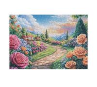 Rose Flower Garden Path 300 Piece Jigsaw Puzzle for Adults Teens Art Studio Decor Creative Challenge Vibrant Colours Great Gift for Artists 300 PCS
