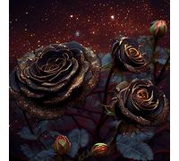 Rose Flower Gothic Fantasy Art Blank Greeting Card Design 376 - Gift Idea Special Occasion Inside With Envelope Premium Unique Floral Botanical Pretty Quality Included Uk Designed