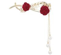 Rose Flower Hair Clip with Pearl Tassel Elegant Floral Hair Barrette for Women for Daily Wear and Special Occasions Enhances Any Hairstyle with Beautiful Design