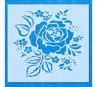 Rose Flower Head Leaf Leaves Stencil: Mylar Airbrush Wall Art Painting Crafts -A3 Stencil - Design Size (269 x 257 mm)