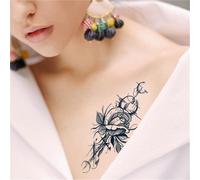 Rose Flower Herbal Temporary Tattoo Stickers, Semi-permanent, Non-reflective, Waterproof, Lasts For Two Weeks, Fake Tattoos