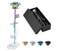 Rose Flower Keepsake Urns for Human Ashes Memorial Urn Locket Long Stem Colourful Roseflower Cremation Urns Funeral Urn for Pet Ashes Cremation Keepsake for Cat Dog Ashes Roseflower Ornaments