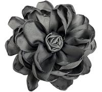 Rose Flower Large Brooch, Lapel Pins Flower, Brooches Pin Classic for Wedding Party Dance Banquet for Women Dress Suit Clothes Accessories Jewelry (ark Grey)