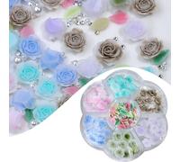 Rose Flower Leaf Nails Art 3D Flower For Acrylic Nails Nails Art Decoration Manicure Accessories