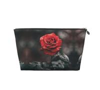 Rose Flower Leather Travel Cosmetic Bag Portable Toiletry Bag Organizer Bag Travel Makeup Bag for Women/Men