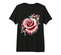 Rose Flower Neo-Traditional Tattoo Premium T-Shirt