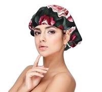 Rose Flower of Many Fans Print Adult's Satin Sleeping Cap, Satin Bonnet for Sleeping - Silk Sleep Cap for Women and Men, Black, One size