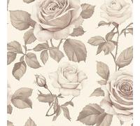 Rose Flower Peel and Stick Wallpaper 0.52×5 m Removable Self Adhesive Thorn Plant Floral Contact Paper Sticky Back Thicken Waterproof Matte Wall Paper for Living Room Bedroom Furniture Decorate