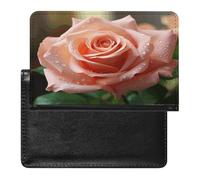 Rose Flower Pink Passport Holder PU Leather Slim Passport Cover with Card Slots Travel Document Holder Cover