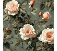 Rose Flower Plant Peel and Stick Wallpaper 3D Printed Pink Flowers Painted for Boys Girls Teen Bedroom Living Room Kitchen Removable Decor Wall Mural Paper 17.3"x393"