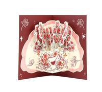 Rose Flower Popup Card Mother Day Greeting Card For Wedding Valentines Day Wife Husband Handmade Paper Folding Card Popup Cards