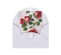 Rose Flower Print Blank Greeting Cards, Love Buttons, Pearl Paper Envelopes Suitable For Various Occasions - Anniversary Cards, Thank You Cards, Holiday Cards, Wedding Cards, Congratulations, And More