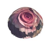 Rose Flower Print Shower Cap â€“ Reusable, Double Layer, with Elastic Band â€“ Perfect for Home, Spa, Hotel, and Travel
