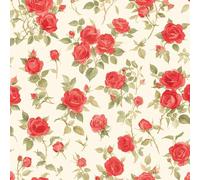 Rose Flower Red Peel and Stick Wallpaper 3D Printed Painted Vintage for Boys Girls Teen Bedroom Living Room Kitchen Removable Decor Wall Mural Paper 17.3"x78.7"