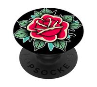 Rose Flower Red Rose Tattoo Flash PopSockets Adhesive PopGrip
