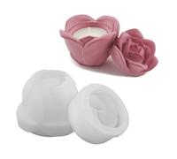 Rose Flower Resins Jar Molds 3D Rose Flower Resins Molds with Lid for Making Candle Cup Holder Jewelry Storage Jar