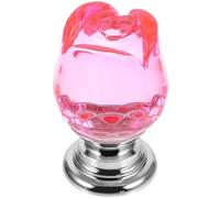 Rose Flower Shaped Pink Plastic Toilet Button Assistant Tool