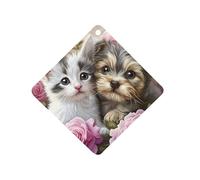 Rose Flower Sweet Love Puppy Kitten Air Freshener Hanging Car Incense Chip Diffuser Scented Decor for Car Home