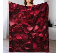 Rose Flower Throw Blanket 150x200 cm Red Flowers Flannel Fluffy Fleece Blanket Soft Lightweight Warm Blankets and Throws for Bed Sofa and Couch A-3830