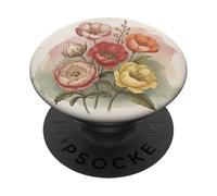 rose flowers in varying shades of pink, orange, dark red PopSockets Adhesive PopGrip