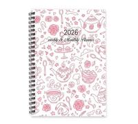 Rose Flowers Journal 2026 A5 To Do List Notebook Agenda 2026 Diary for Men Planner Journal for Exercise Week To View Monthly Year Diary Planner with Dotted Line Note Page Slim