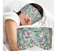 Rose Flowers On Green Background, Sleep Mask for Home Travel, Full Eye Covers Light Blocking Eye Mask Sleep Eye and Ear Muffs