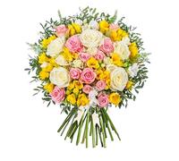 Rose & Freesia Fresh Bouquet - Birthday, Anniversary, Thank You, Next Day Delivery