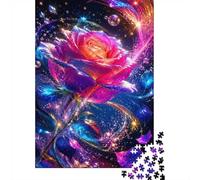 Rose Galaxy Light 1000 Piece Mini Jigsaw Puzzle For Adults Gift Idea | 70x50cm Cardboard Puzzle Lovers Family Bonding Puzzle Game Birthday Gift Home Decor