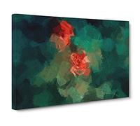 Rose Garden Canvas Print | Gallery Wrapped 30mm Frame Wall Art | 30x20 inches | Ready to Hang | Abstract Floral Picture | Living Room Bedroom Lounge Office
