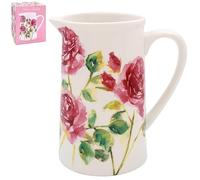 Rose Garden Ceramic Water Serving Jug Decorative Vase Floral Design Roses Flower