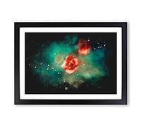 Rose Garden Paint Splash Framed Print | A2 Black Framed Wall Art | Ready to Hang | Modern Floral Picture | Living Room Bedroom Lounge Office