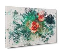 Rose Garden Watercolour Canvas Print | Gallery Wrapped 30mm Frame Wall Art | 30x20 inches | Ready to Hang | Modern Floral Picture | Living Room Bedroom Lounge Office