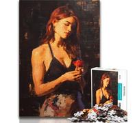 Rose Girl JigsawPuzzle 1000 Pieces for Teenagers,Challenging Game And Family Play Wall Decoration Unique Birthday And Xmas Gifts (50x75cm)