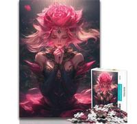Rose Girl JigsawPuzzle 1000 Pieces for Teenagers,Challenging Game And Family Play Wall Decoration Unique Birthday And Xmas Gifts 38x26cm