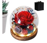 Ro'se Glass - Ro'se Globe Ro'se Dome | Aesthetic Room Decoration Flowers Eternal Ro'se, Portable Flowers Forever In Glass Globe For Girls, Office Bedside Decor