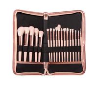 Rose Glow 18 Piece Brush Set With Brush Stand Black