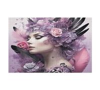 Rose Goddess Jigsaw Puzzles for Adults 1000 Piece for Kids Woodenboard Puzzle Family Decoration (75×50cm)