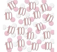 Rose Gold 100 Confetti, 100th Glitter Birthday Number Confetti, 200pcs Anniversary Party Table Decoration Supplies