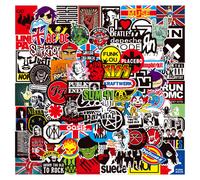 (Rose Gold) 100Pcs Classic ROCK Stickers Graffiti Music Band Decals for Ipad Guitar Laptop Phone Motorcycle Skateboard Luggage Bottle Decals