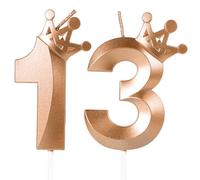Rose Gold 13th Birthday Candles,Crown Number 13 Candle,31st Birthday Candle for Cake Decorations,Happy Birthday Candle Cake Topper Decor for Girls Boy Men Women Anniversary Birthday Party Supply