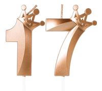 Rose Gold 17th Birthday Candles,Crown Number 17 Candle,71st Birthday Candle for Cake Decorations,Happy Birthday Candle Cake Topper Decor for Girls Boy Men Women Anniversary Birthday Party Supply