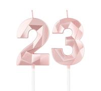 Rose Gold 23th Birthday Candles,3D Number 23 Candle for Cake,Girls 23th Birthday Decorations,Rose Gold 23 Candle Cake Topper for Girls Her Him Birthday Party Wedding Decorations