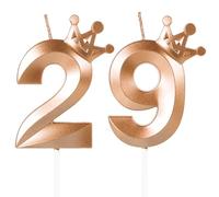 Rose Gold 29th Birthday Candles,Crown Number 29 Candle,92th Birthday Candle for Cake Decorations,Happy Birthday Candle Cake Topper Decor for Girls Boy Men Women Anniversary Birthday Party Supply